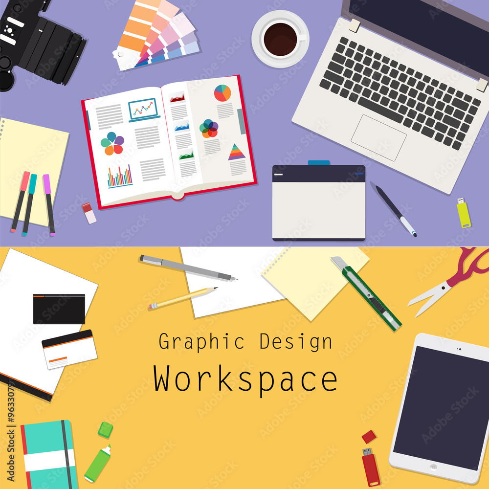 Graphic Design work space Graphic Design work space
