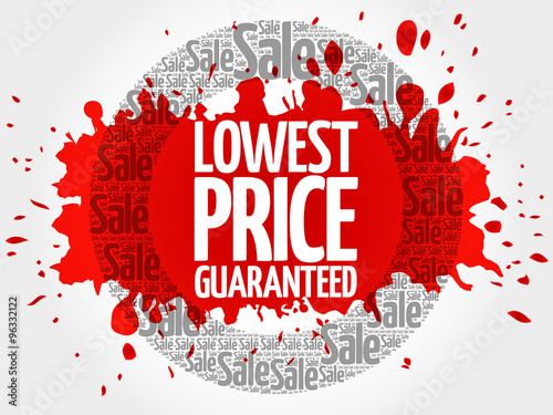 Lowest Price Guaranteed word cloud, business concept background
