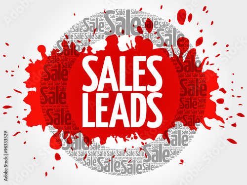 Sales Leads word cloud, business concept background
