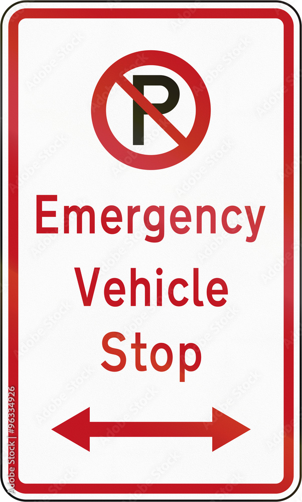 New Zealand road sign - Emergency vehicle stop New Zealand road sign - Emergency vehicle stop