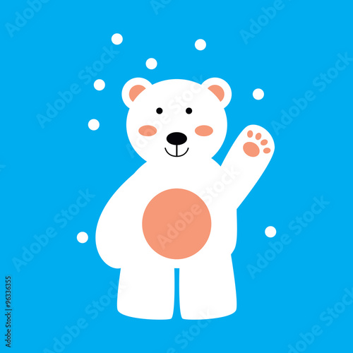 flat icon on blue background northern bear