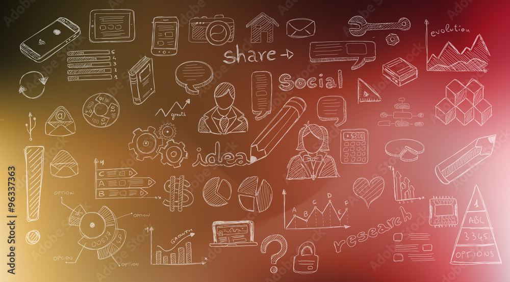 Business Development concept background wih Doodle design style Business Development concept background wih Doodle design style