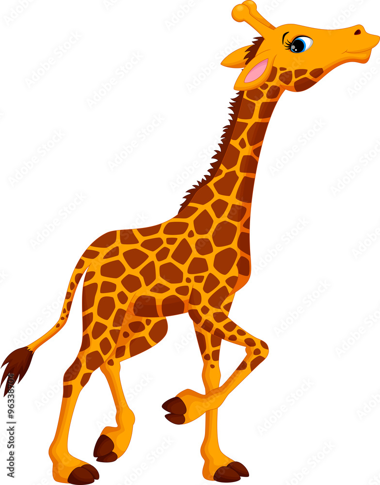 Fototapeta premium Cute giraffe cartoon
