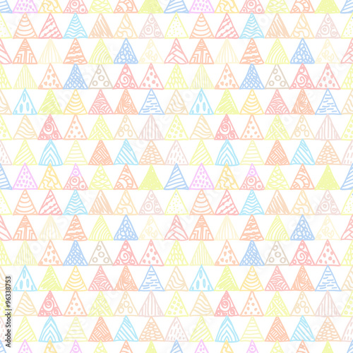 Abstract pattern of triangles light pastel