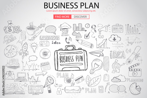 Business Planning concept with Doodle design style