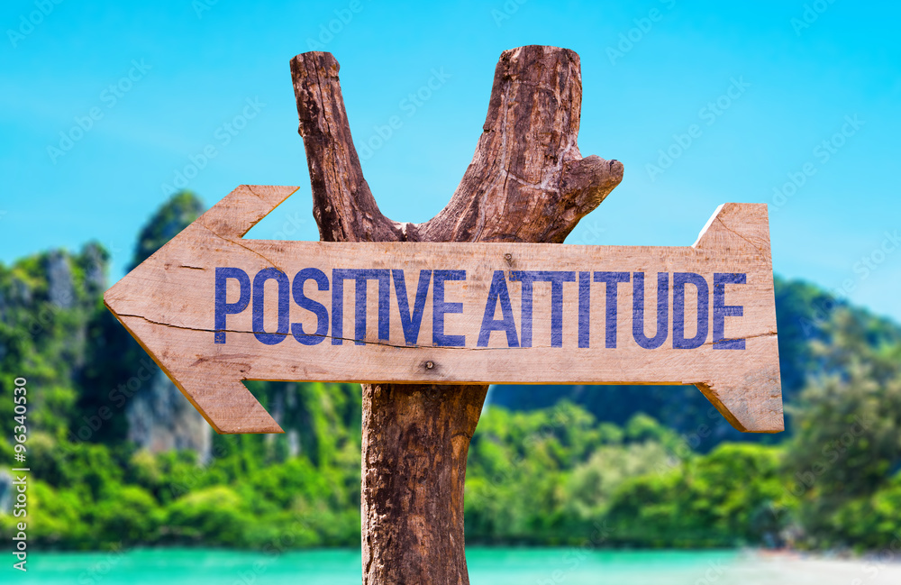 Positive Attitude arrow with beach background
