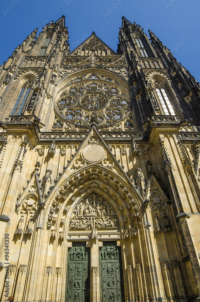 Famous St. Vitus Cathedral in  Prague, Czech Republic