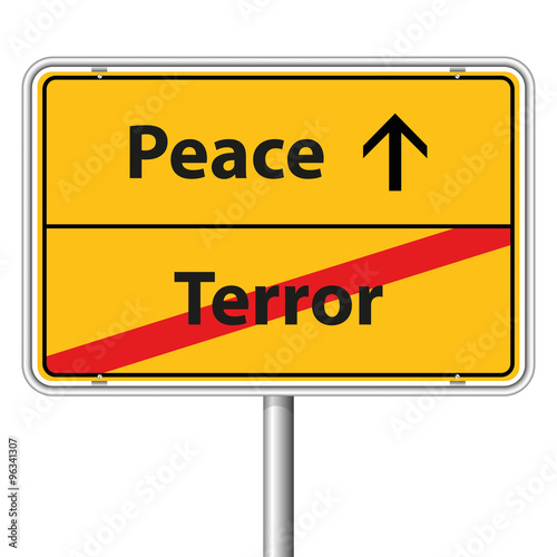 Illustration Vector Graphic Road Sign Peace