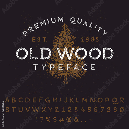 Vector handmade font. Latin alphabet letters and numbers
