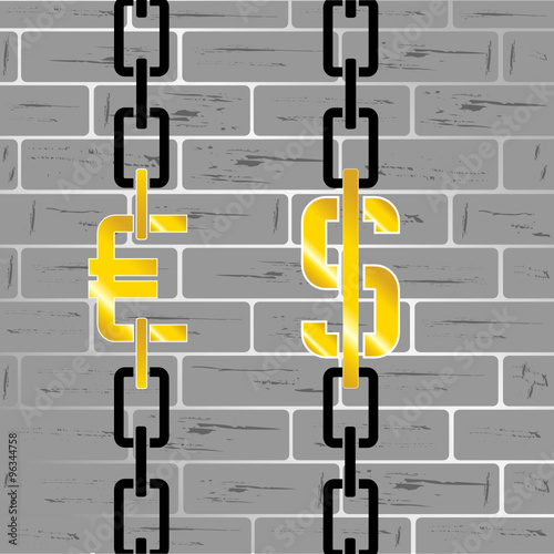 euro and dollar on chain vector