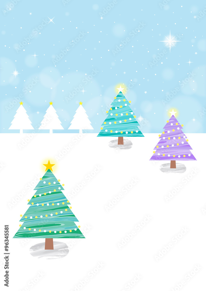 Obraz premium Cute Christmas tree-Blue Background