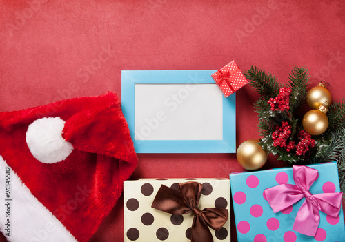 Photo frame and christmas gifts © Masson