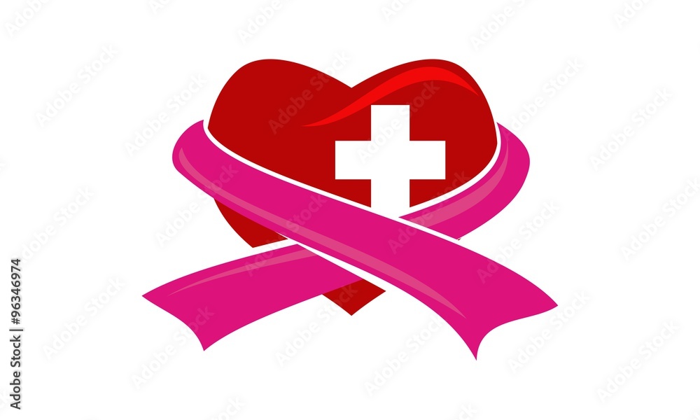 Obraz premium Heart Cross Ribbon