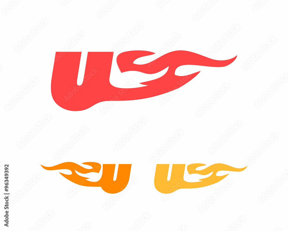 Initial U Fire Logo icon Initial U Fire Logo icon
