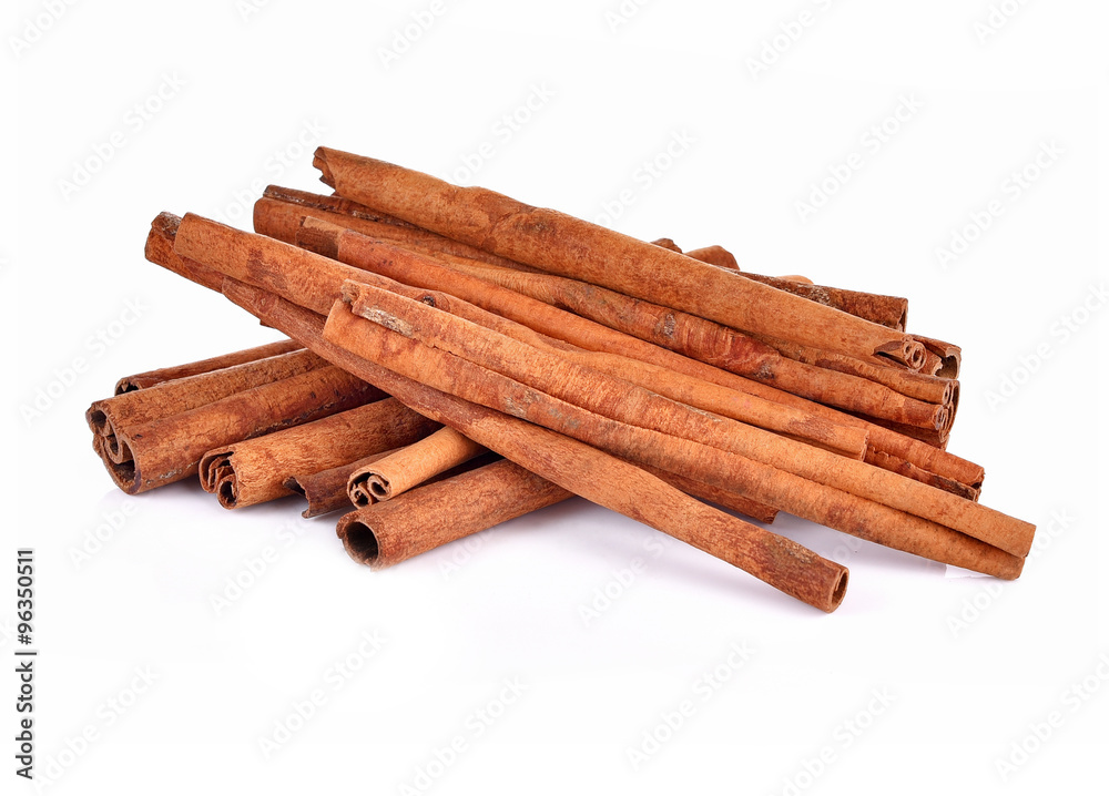 cinnamon on white background cinnamon on white background