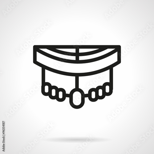 Longboard pars black simple line style vector icon