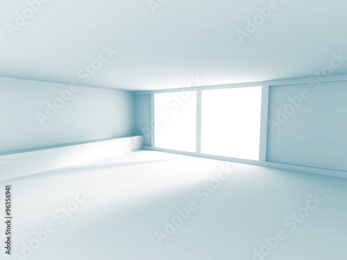 Empty Room Interior White Background