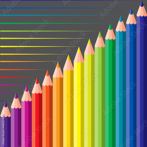 colored crayons - vector illustration