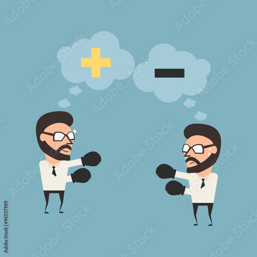 Big enemy. Fighting for thinking different in yourself. Business