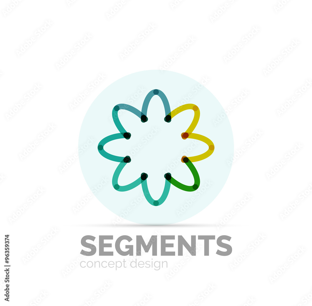 Abstract geometric linear hipster floral icon, frame design, flat style Abstract geometric linear hipster floral icon, frame design, flat style