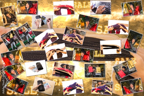 Fototapeta Naklejka Na Ścianę i Meble -  Christmas shopping collage 
