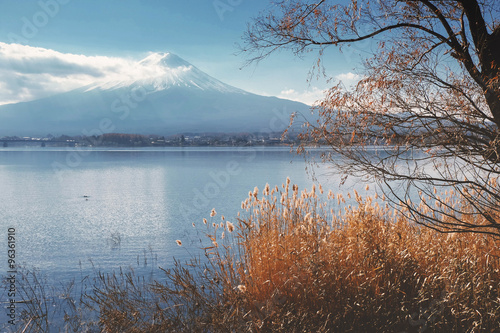 Mount Fuji view from around the Kawaguchi lake in Autumn with re © worldwide_stock