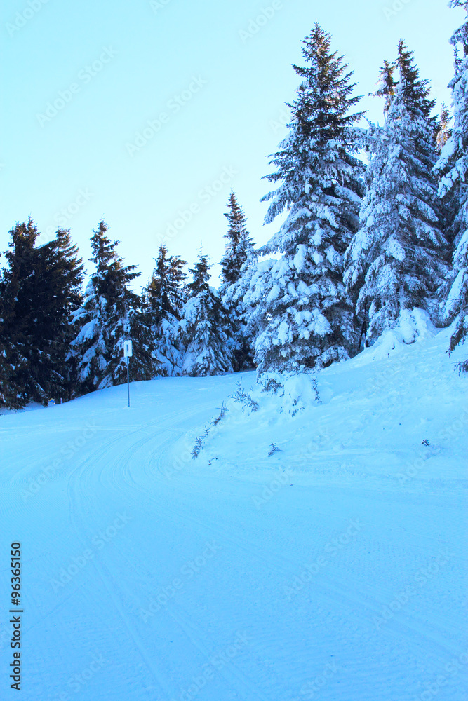 Slope on the skiing resort