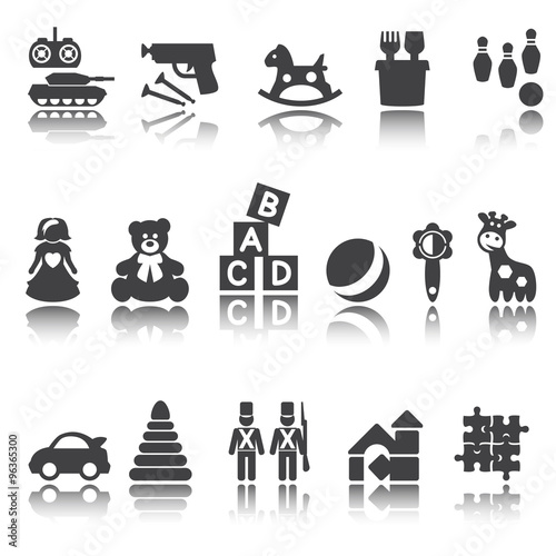 Toys icons. Vector signs. Set toy store.