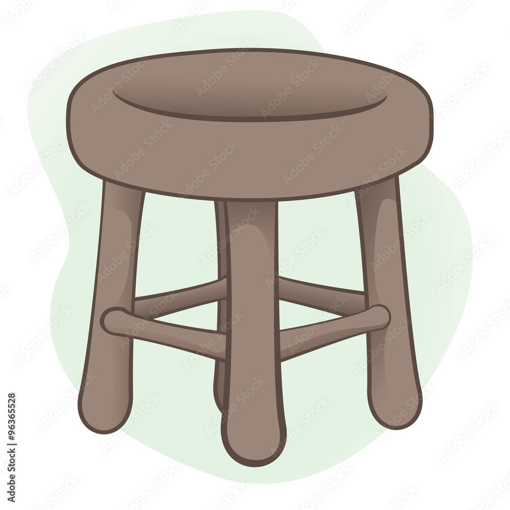 Illustration of a bank or wooden chair Illustration of a bank or wooden chair