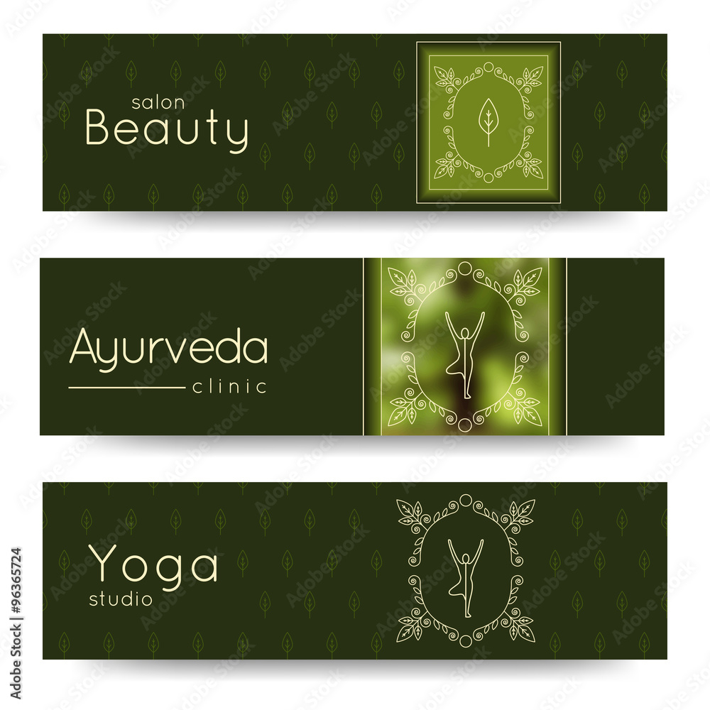 Elegant Yoga Vector Banner Professional Banner Templates For Yoga Studio Yoga Website Yoga Magazine Publishing Presentation Identity Design For Spa Beauty Salon Ayurveda Clinic In Luxury Style Stock Vector Adobe Stock