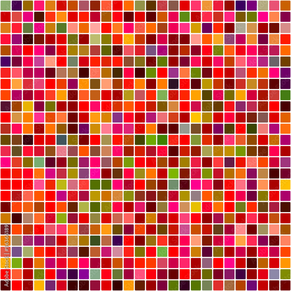 Red colored mosaic square pattern background Red colored mosaic square pattern background