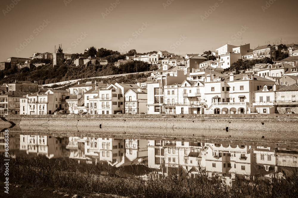 Obraz premium View of city Alcacer do Sal near the river Sado in Portugal