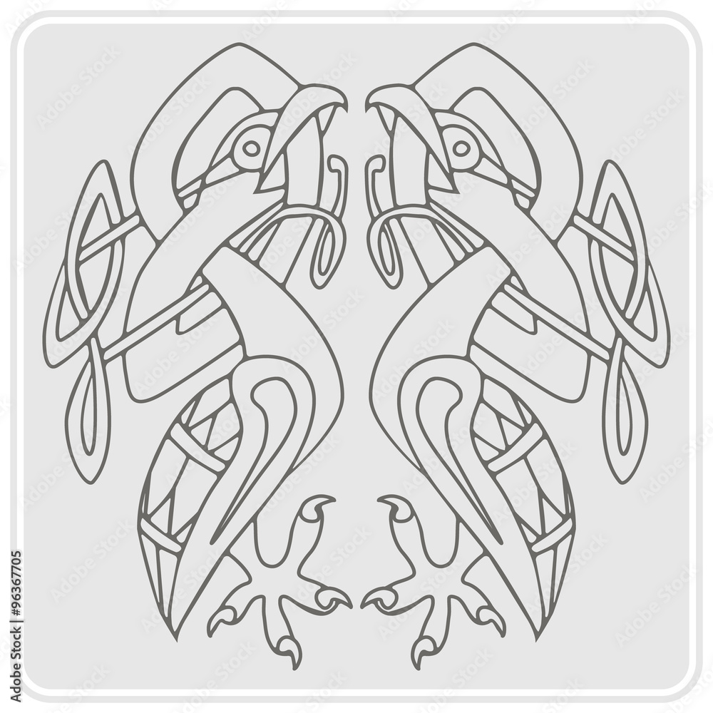 monochrome icon with Celtic art and ethnic ornaments for your design monochrome icon with Celtic art and ethnic ornaments for your design
