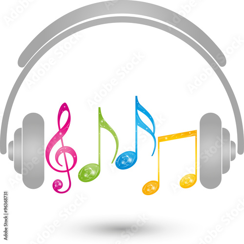 Kopfhörer, Musik Logo, Sound, Noten