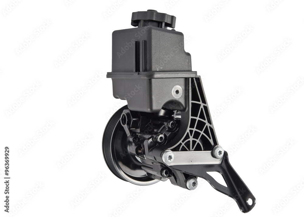 Power steering pump on white background Power steering pump on white background
