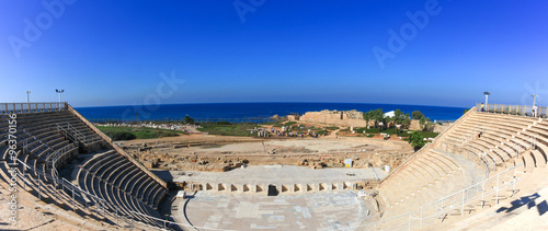 Roman amphitheater built in the times of King Herodes. photo