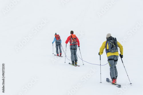 Skitour am Seil im Hochgebirge