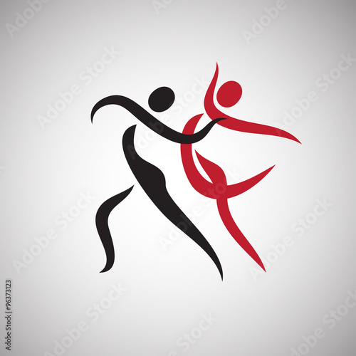 Dancing couple isolated on a white background