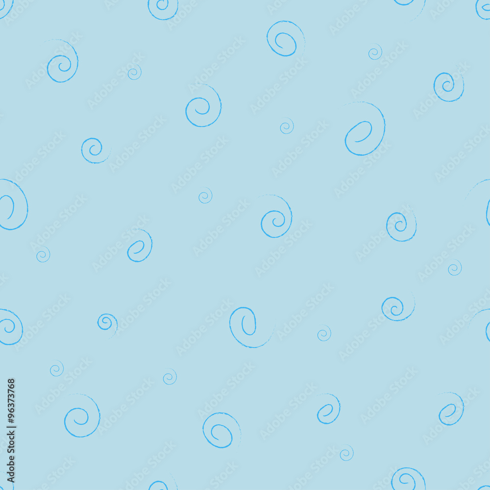 Seamless pattern with spirals on a blue background