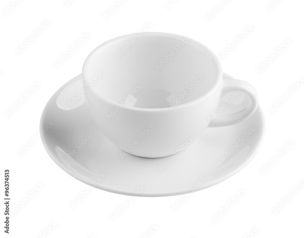 Empty white coffee cup isolated on white background with paths Empty white coffee cup isolated on white background with paths