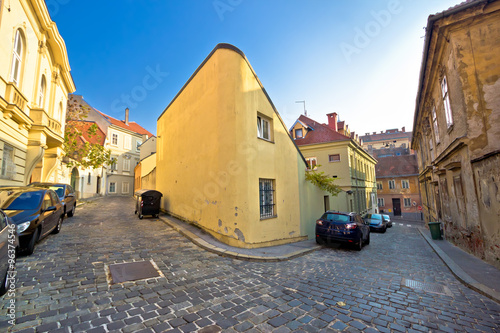 Old stone streets of historic Zagreb photo