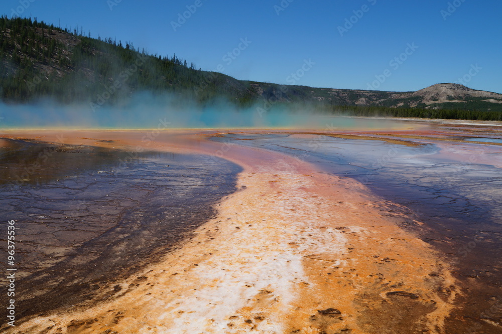 Beautiful colors of the Prismatic Spring, Yellowstone NP.