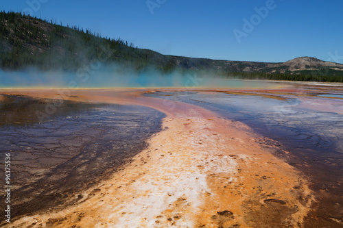 Beautiful colors of the Prismatic Spring, Yellowstone NP.