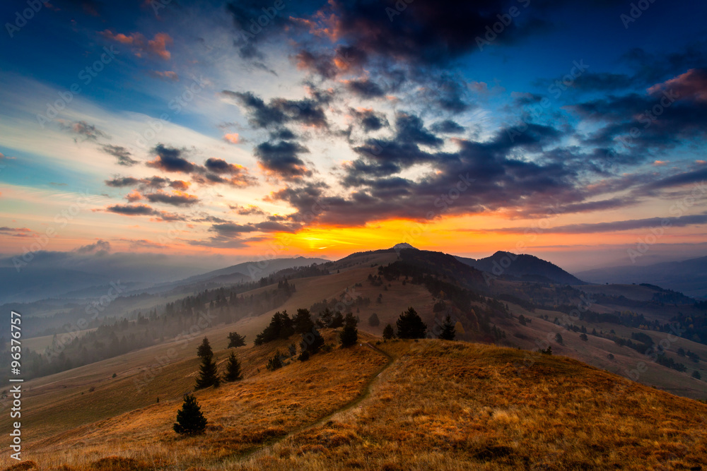 Wonderful sunrise landscape