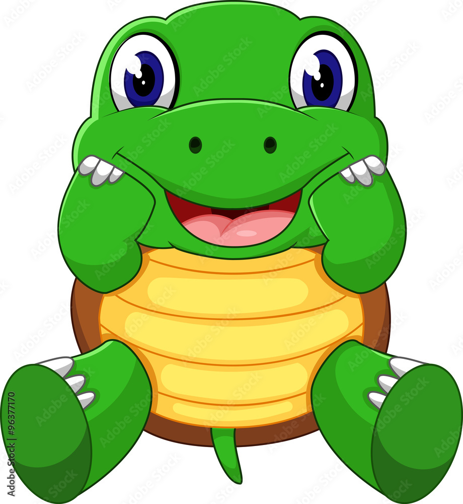 Fototapeta premium Cute cartoon turtle of illustration
