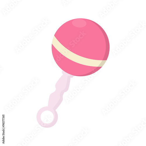 Pink baby rattle photo