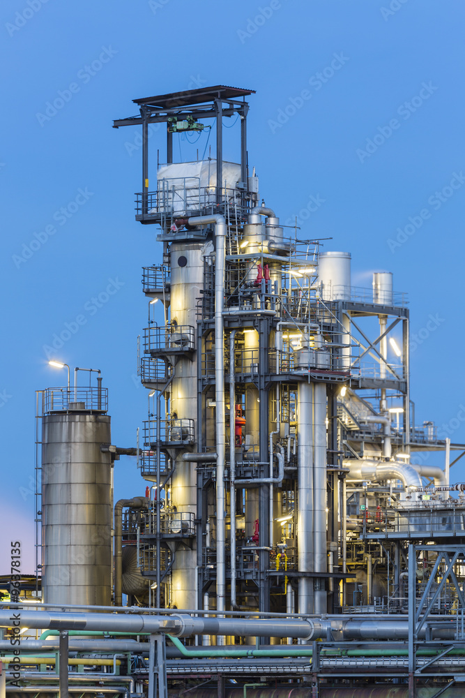 Chemical Plant Detail At Night