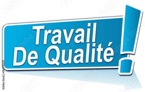 travail de qualité sur étiquette bleue
