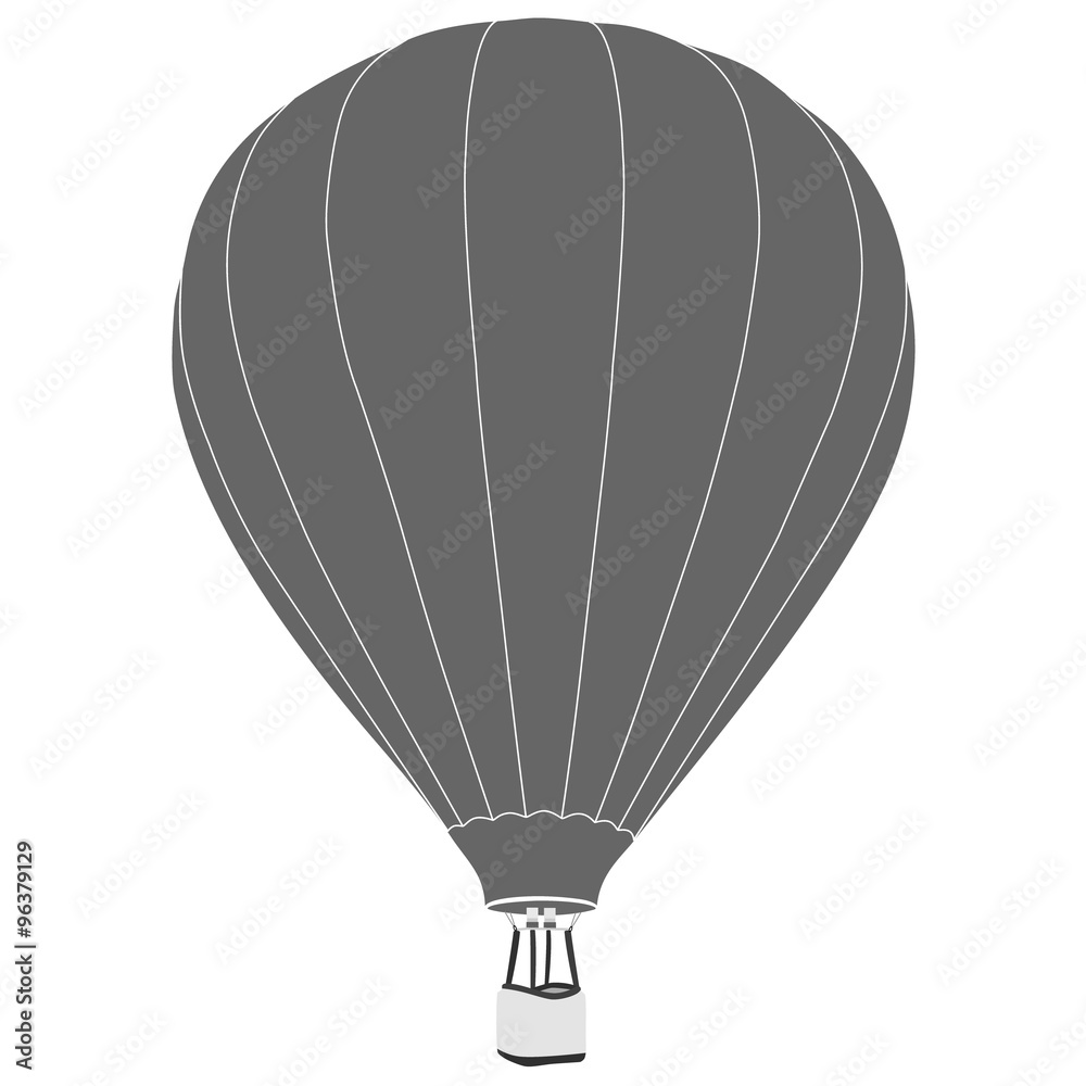 Naklejka premium Grey hot air balloon