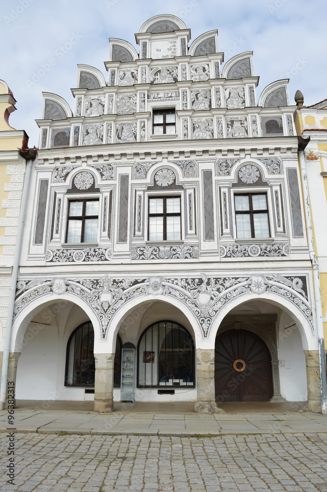 Historic building in Telc in Czech republic